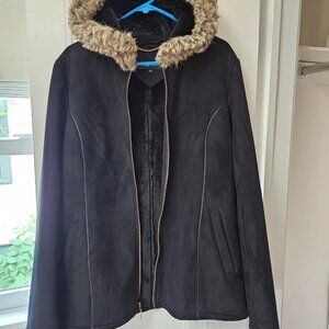 Ellen Tracy Faux Fur and Suede Jacket